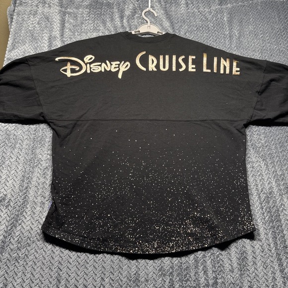 Disney Other - Disney Cruise Line DCL 100% Cotton Spirit Jersey Black/Glitter Gold • L